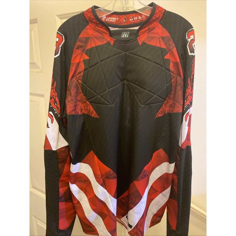 Jrs Clc Exo Paintball Jersey - Red -large "memo" 28 Jersey Clinic Padded Nice